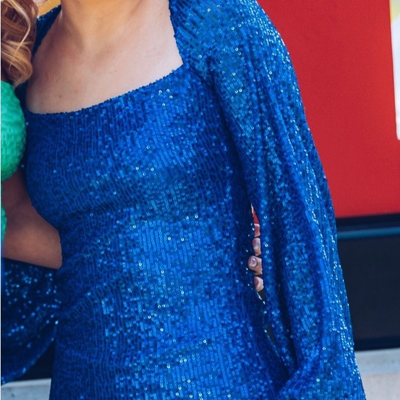 Lucy in the Sky Royal Blue Sequin Dress - Picture 1 of 4